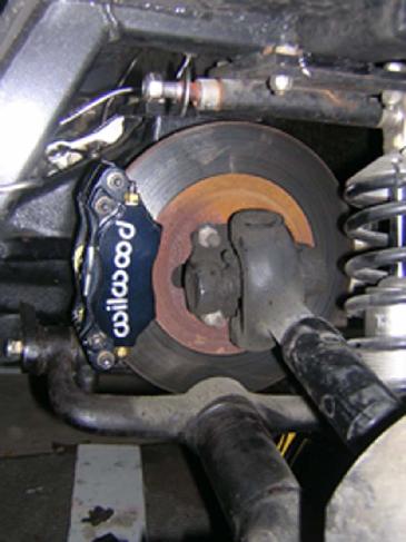 Cobra Caliper Mounting Bracket on Jaguar Rear End